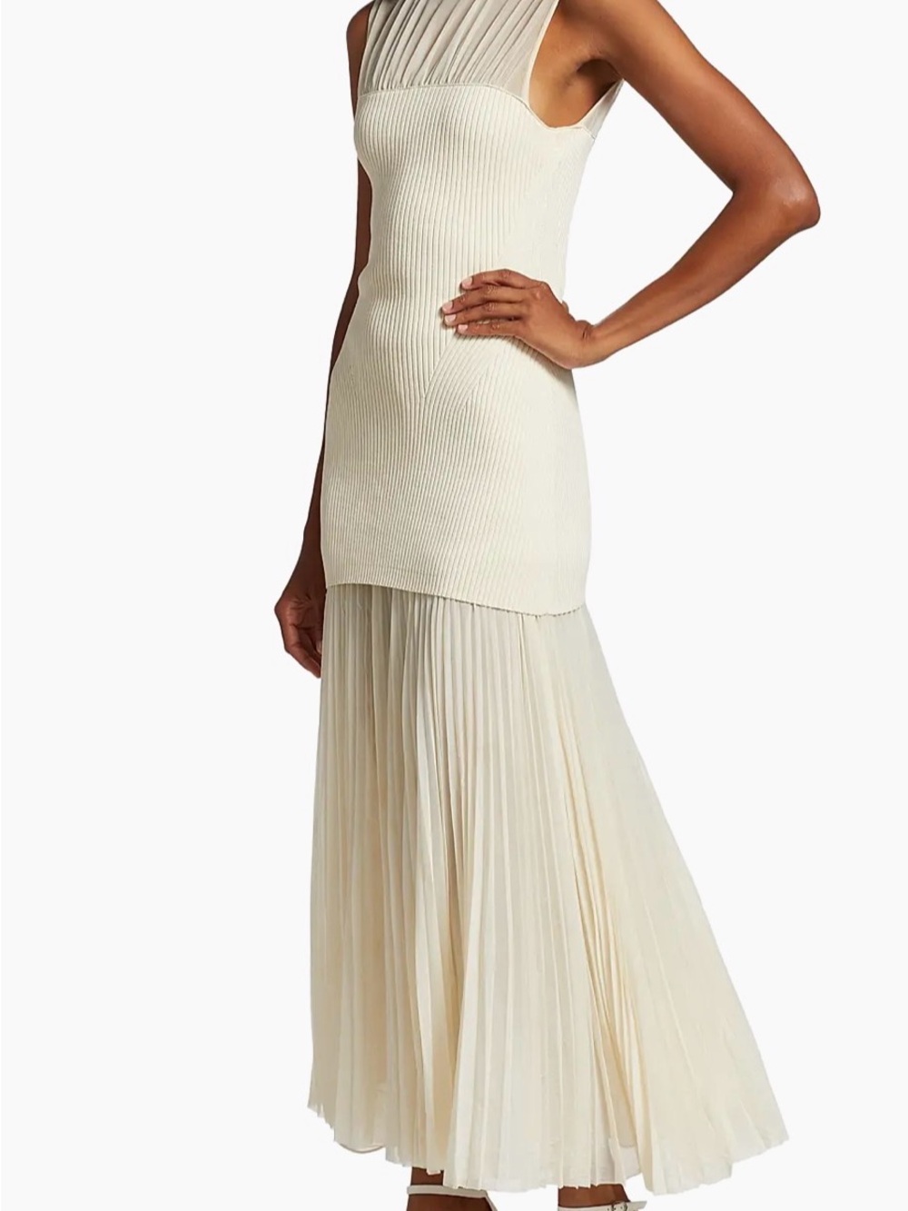 Proenza Schouler Cream Draped Knit Dress